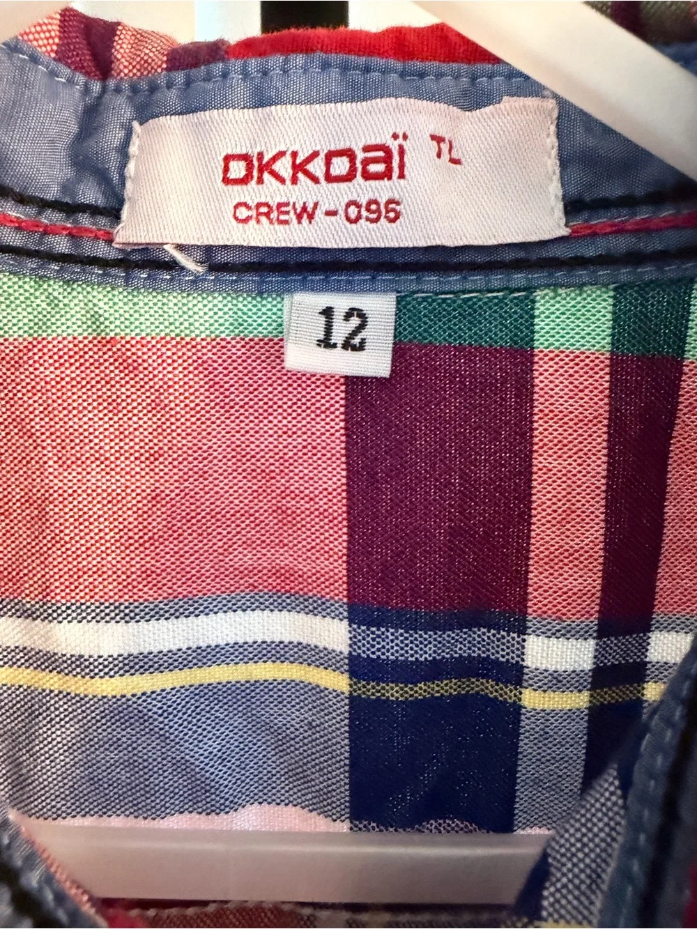 Okko Red Green Blue Plaid Short-Sleeve Button-Down Shirt - Kids - Picture 4 of 5